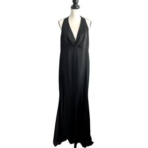 Elegant Black Halter Formal Dress Gown